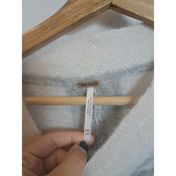 Free People Lafayette Stripe Mock Poncho Alpaca Wool Oversized S - Picture 5 of 6